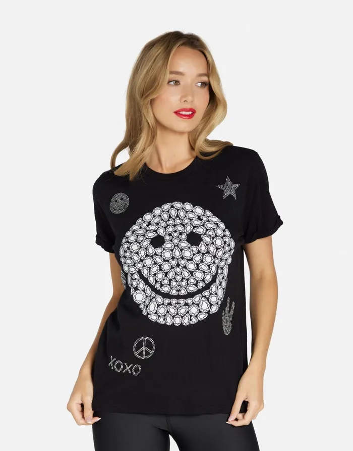 Edda Diamond Happyface Black Women039s Lauren Moshi Short Sleeve