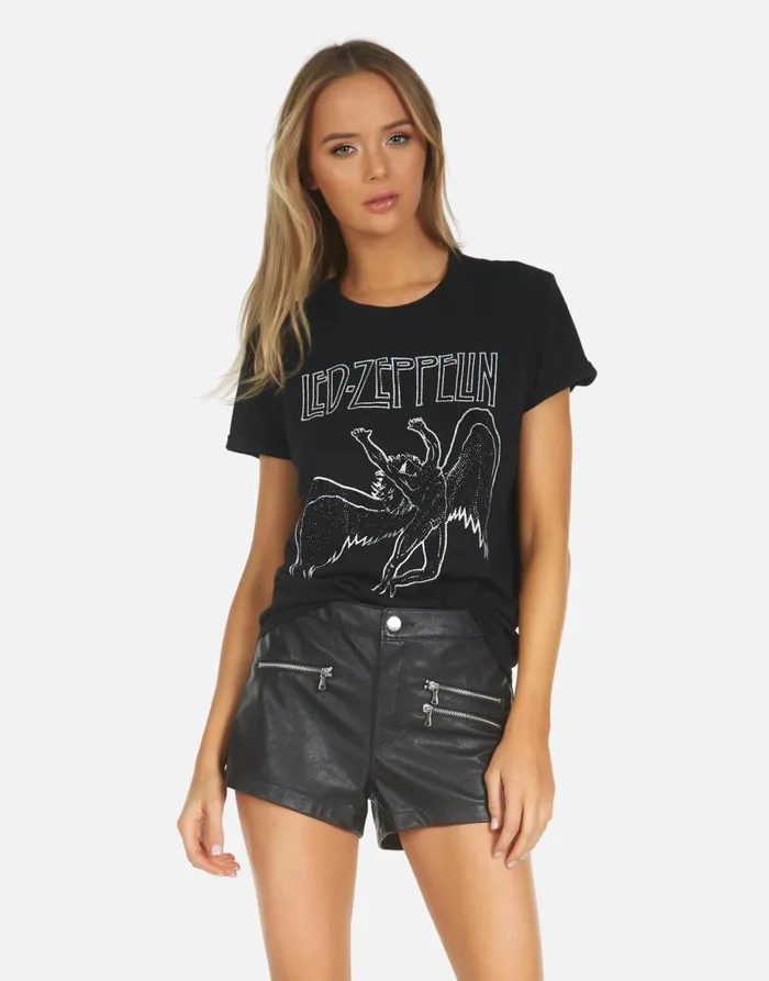 Edda X Led Zeppelin Outline Black Women039s Lauren Moshi Short Sleeve