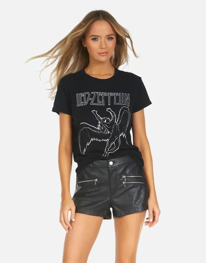 Edda X Led Zeppelin Outline Black Women039s Lauren Moshi Short Sleeve