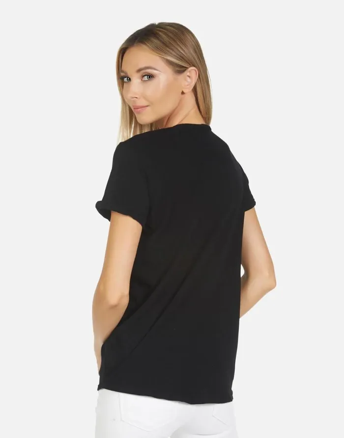Edda X Pink Stud Skull Black Women039s Lauren Moshi Short Sleeve