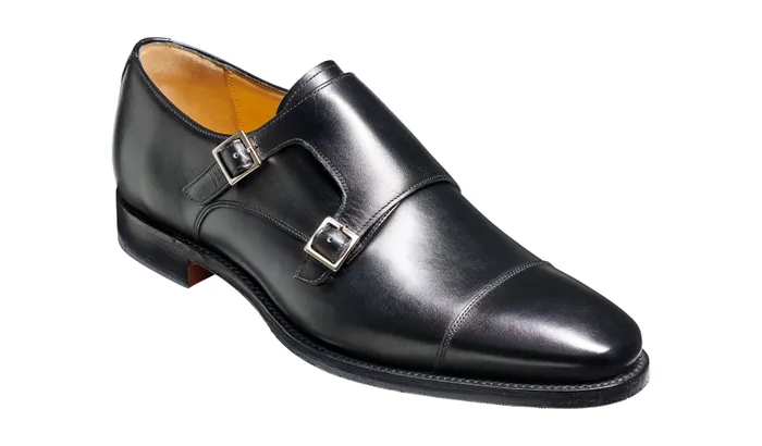 Edison 8211 Black Calf Men Barker Shoes Mens Monk Straps
