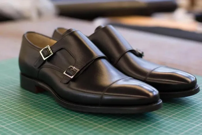 Edison 8211 Black Calf Men Barker Shoes Mens Monk Straps