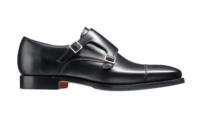 Edison 8211 Black Calf Men Barker Shoes Mens Monk Straps