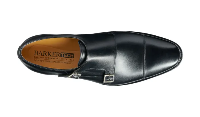 Edison 8211 Black Calf Men Barker Shoes Mens Monk Straps