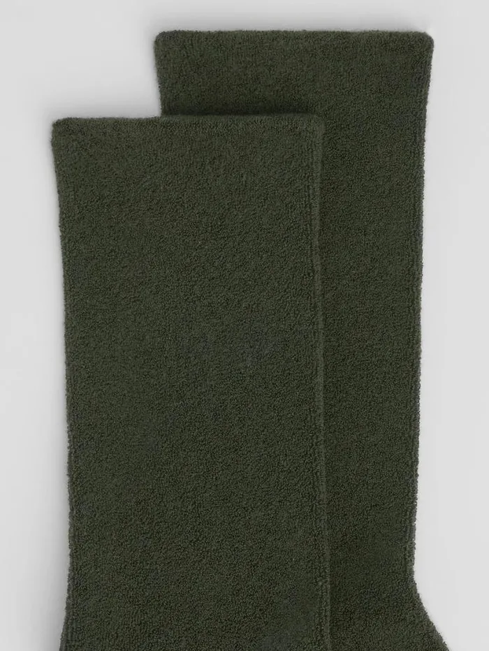 Eileen Fisher Accessories Loopy Terry Cotton CrewSock Seaweed 8211 Shop