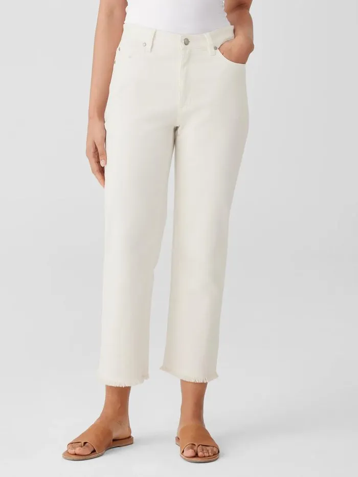 Eileen Fisher Denim Undyed Organic Cotton Denim Straight Jean Undyed Natural 8211 Shop