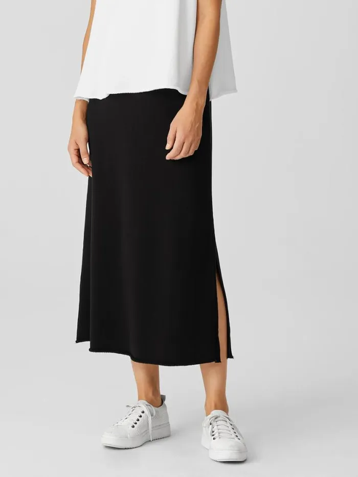 Eileen Fisher Dresses and Skirts Lightweight Organic Cotton Terry ALine Skirt Black 8211 Shop