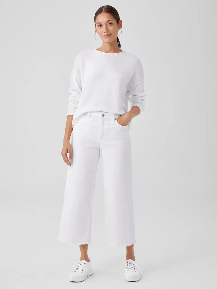 Eileen Fisher Extended Sizing 1X3X Organic Cotton Denim WideLeg Jean White 8211 Shop