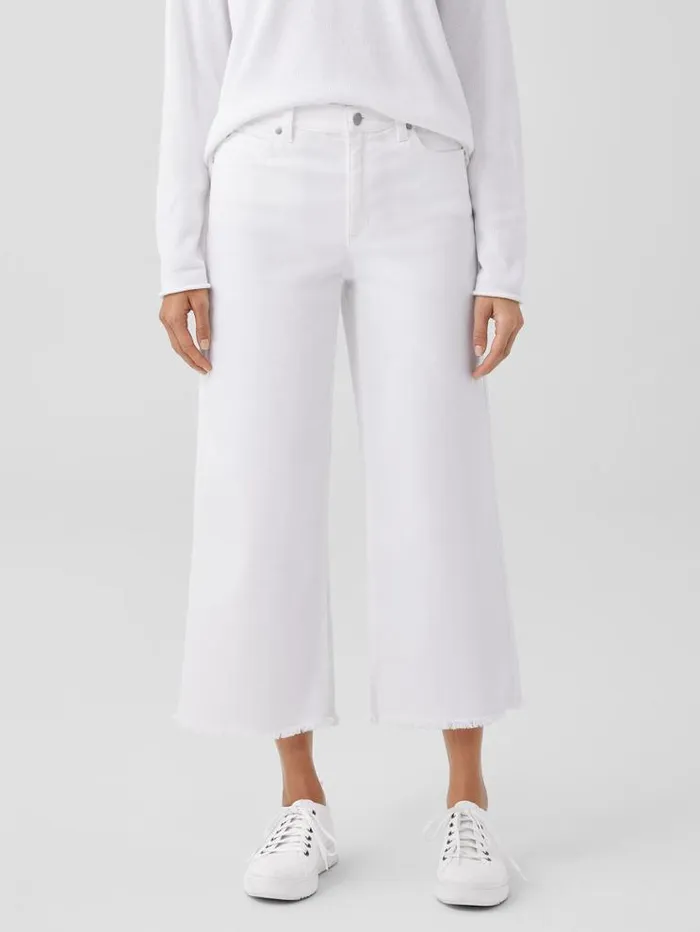 Eileen Fisher Extended Sizing 1X3X Organic Cotton Denim WideLeg Jean White 8211 Shop