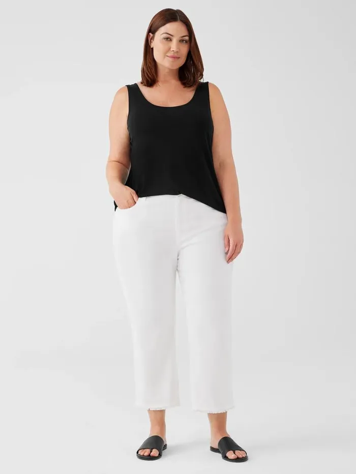 Eileen Fisher Extended Sizing 1X3X Organic Cotton Denim WideLeg Jean White 8211 Shop