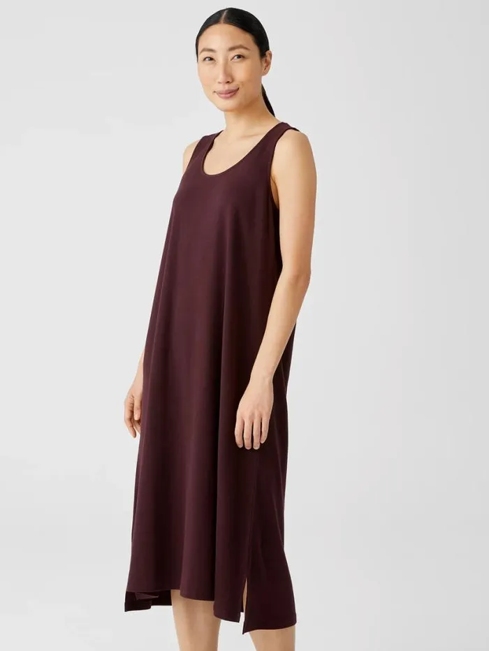 Eileen Fisher Extended Sizing 1X3X Organic Cotton Interlock Tank Sleep Dress Cassis 8211 Shop