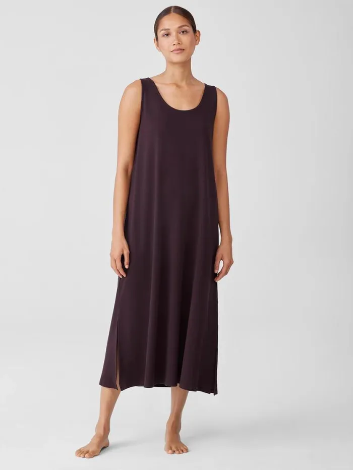 Eileen Fisher Extended Sizing 1X3X Organic Cotton Interlock Tank Sleep Dress Cassis 8211 Shop