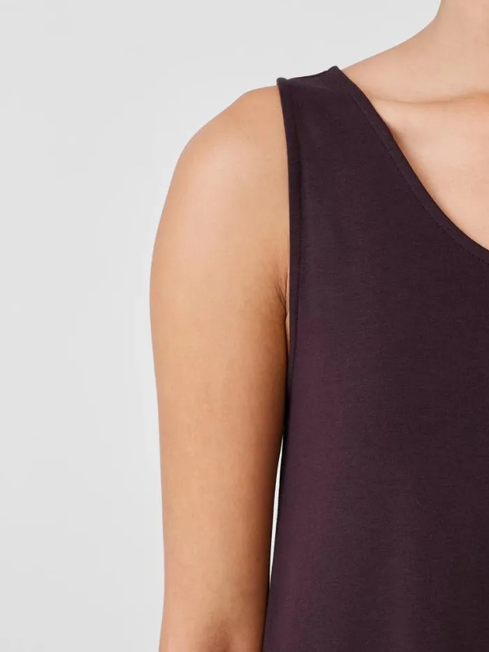 Eileen Fisher Extended Sizing 1X3X Organic Cotton Interlock Tank Sleep Dress Cassis 8211 Shop