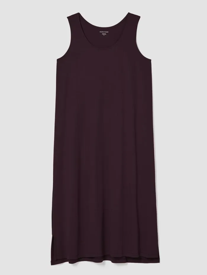 Eileen Fisher Extended Sizing 1X3X Organic Cotton Interlock Tank Sleep Dress Cassis 8211 Shop