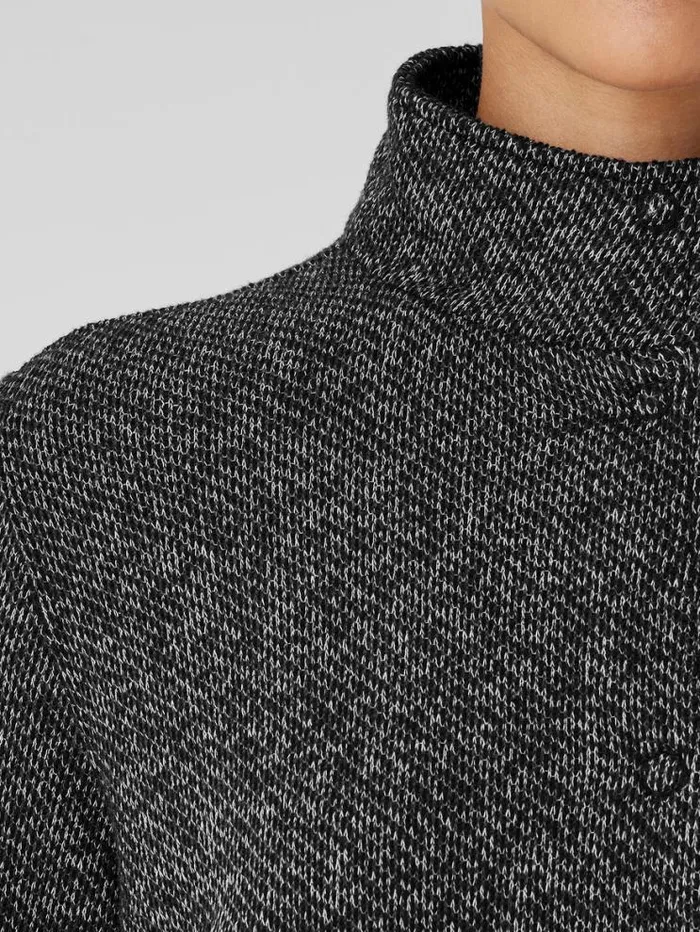 Eileen Fisher Extended Sizing 1X3X Organic Cotton Terry Stand Collar Jacket Blacksoftwhite 8211 Shop