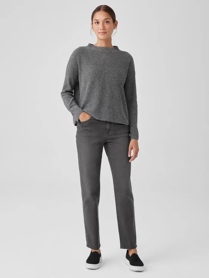 Eileen Fisher Extended Sizing 1X3X Silk Noil Funnel Neck Top Moon 8211 Shop