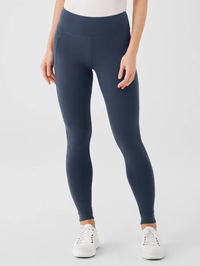 Eileen Fisher Pants Shorts and Jumpsuits Pima Cotton Stretch Jersey HighWaisted Leggings Ocean 8211 Shop