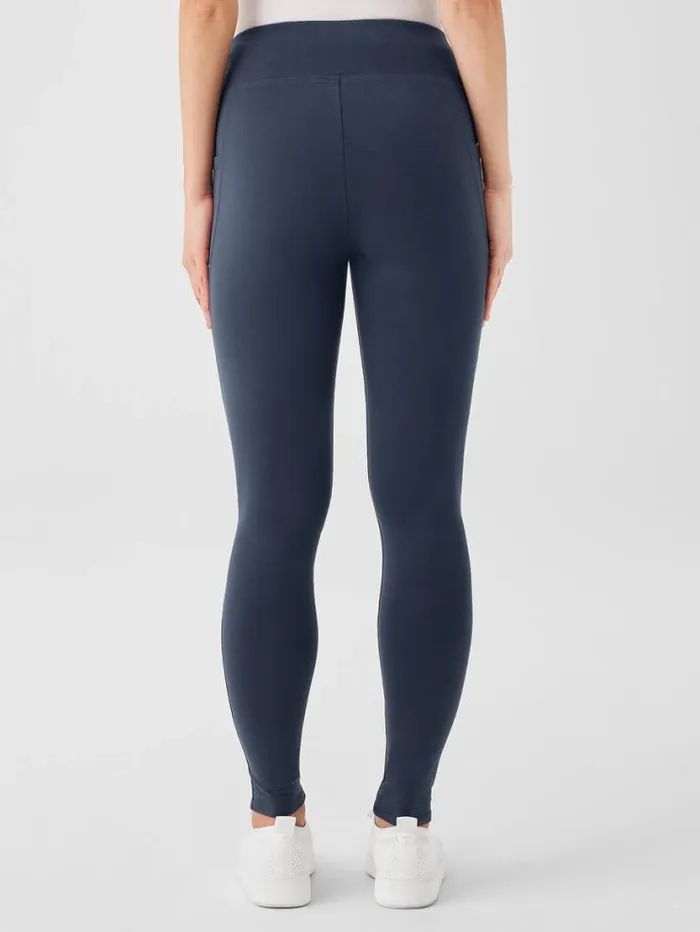 Eileen Fisher Pants Shorts and Jumpsuits Pima Cotton Stretch Jersey HighWaisted Leggings Ocean 8211 Shop