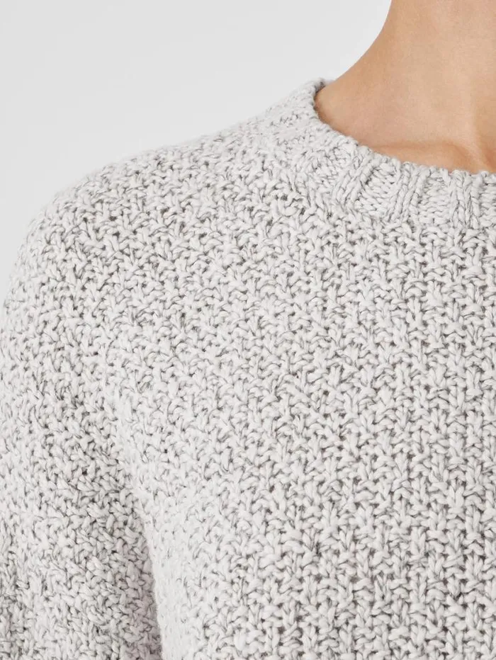 Eileen Fisher Petite Peruvian Organic Cotton Crimp Crew Neck Long Top Sea Salt 8211 Shop
