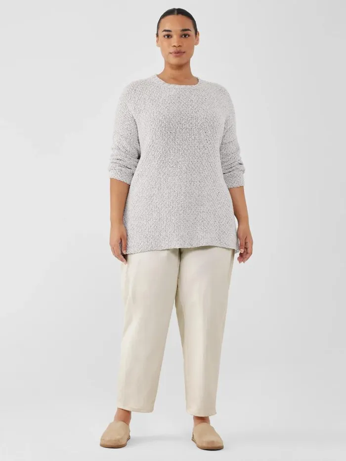 Eileen Fisher Petite Peruvian Organic Cotton Crimp Crew Neck Long Top Sea Salt 8211 Shop