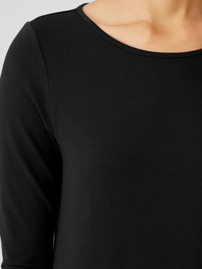 Eileen Fisher Petite Stretch Jersey Knit Jewel Knit Dress Black 8211 Shop