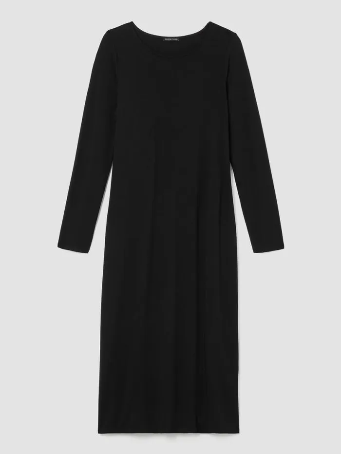 Eileen Fisher Petite Stretch Jersey Knit Jewel Knit Dress Black 8211 Shop