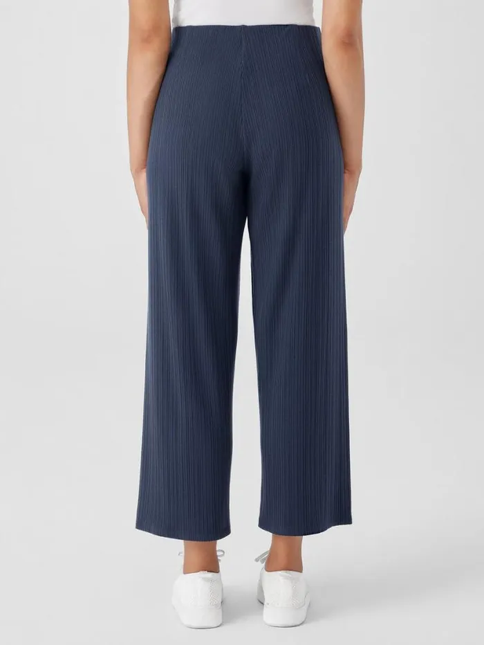 Eileen Fisher Petite Variegated Rib Knit WideLeg Pant Ocean 8211 Shop