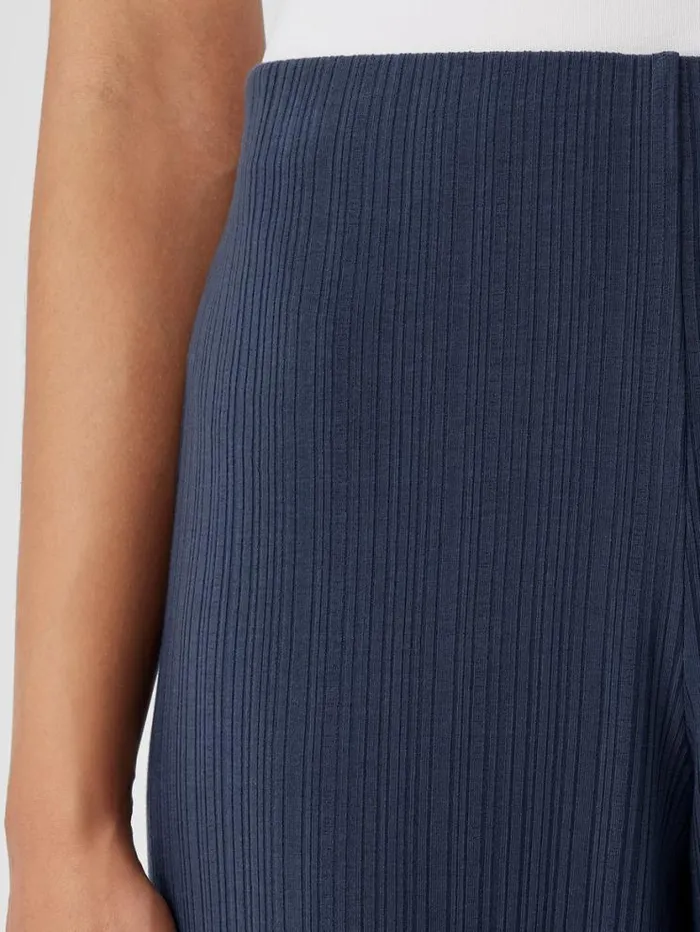 Eileen Fisher Petite Variegated Rib Knit WideLeg Pant Ocean 8211 Shop
