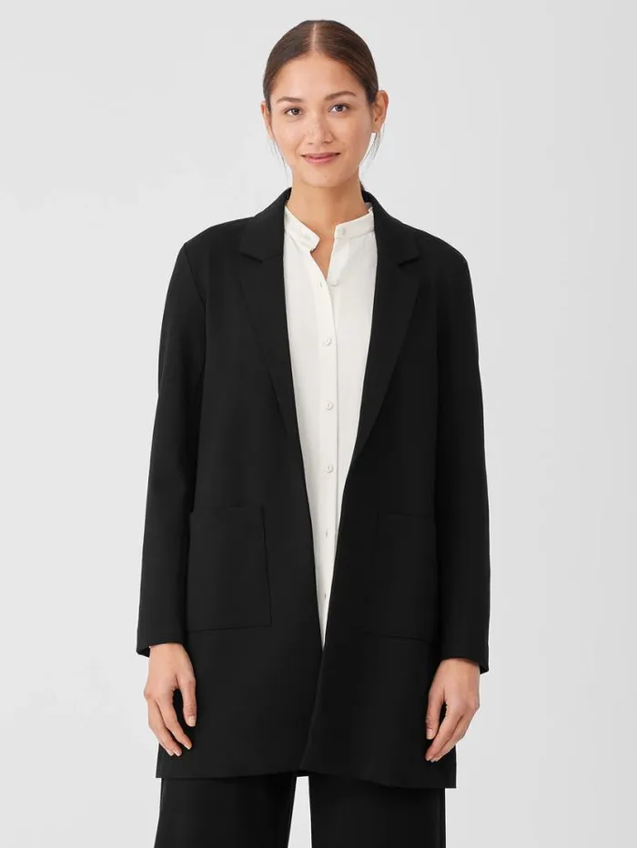 Eileen Fisher Petite Washable Flex Ponte Long Blazer Black 8211 Shop