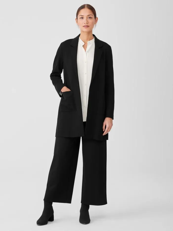 Eileen Fisher Petite Washable Flex Ponte Long Blazer Black 8211 Shop