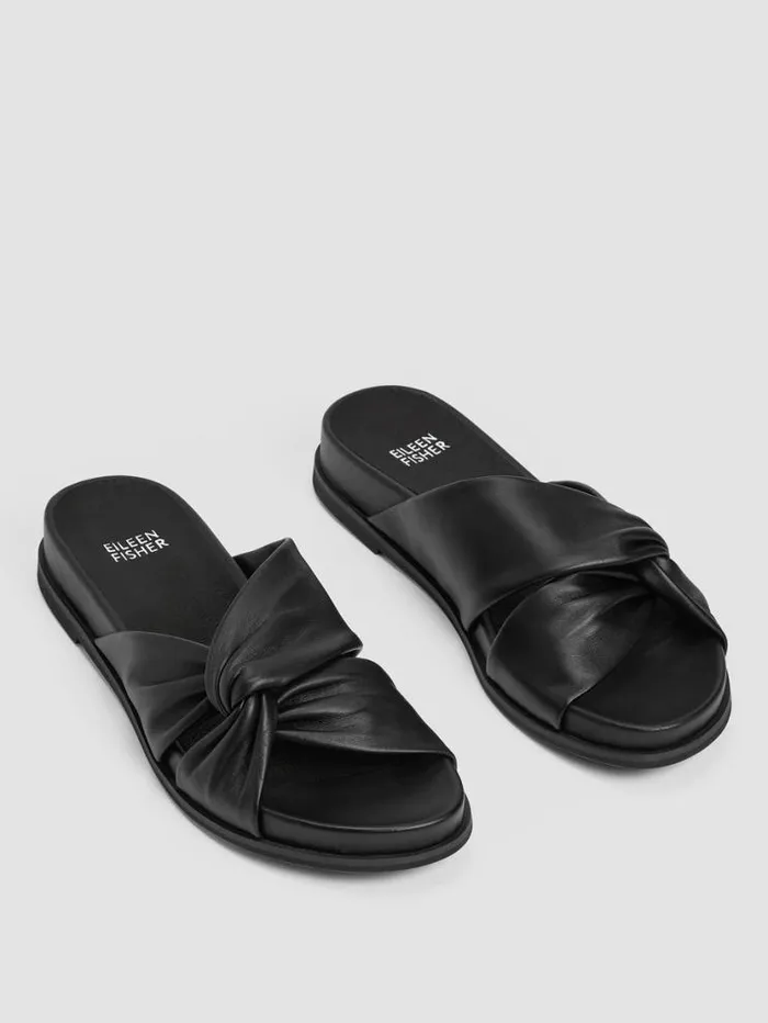 Eileen Fisher Shoes Dello Nappa Leather Wedge Sandal Black 8211 Shop