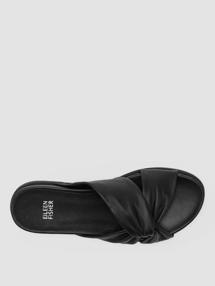 Eileen Fisher Shoes Dello Nappa Leather Wedge Sandal Black 8211 Shop