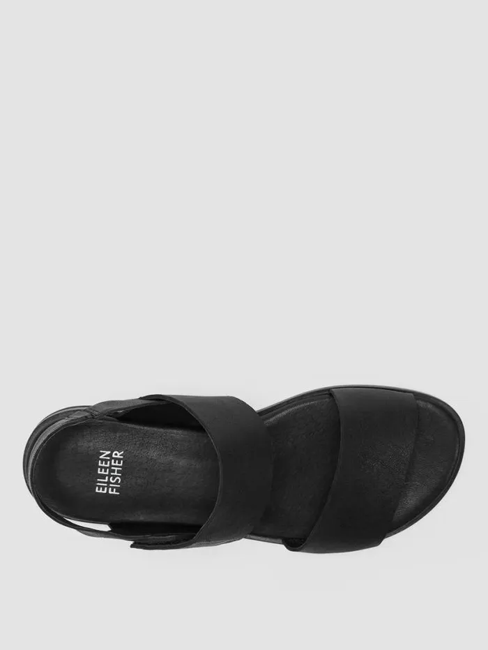 Eileen Fisher Shoes Kanza Tumbled Leather Sandal Black 8211 Shop
