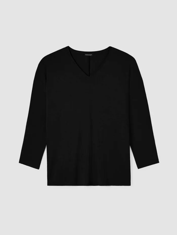 Eileen Fisher Tops and Tees Fine Jersey DolmanSleeve Top Black 8211 Shop