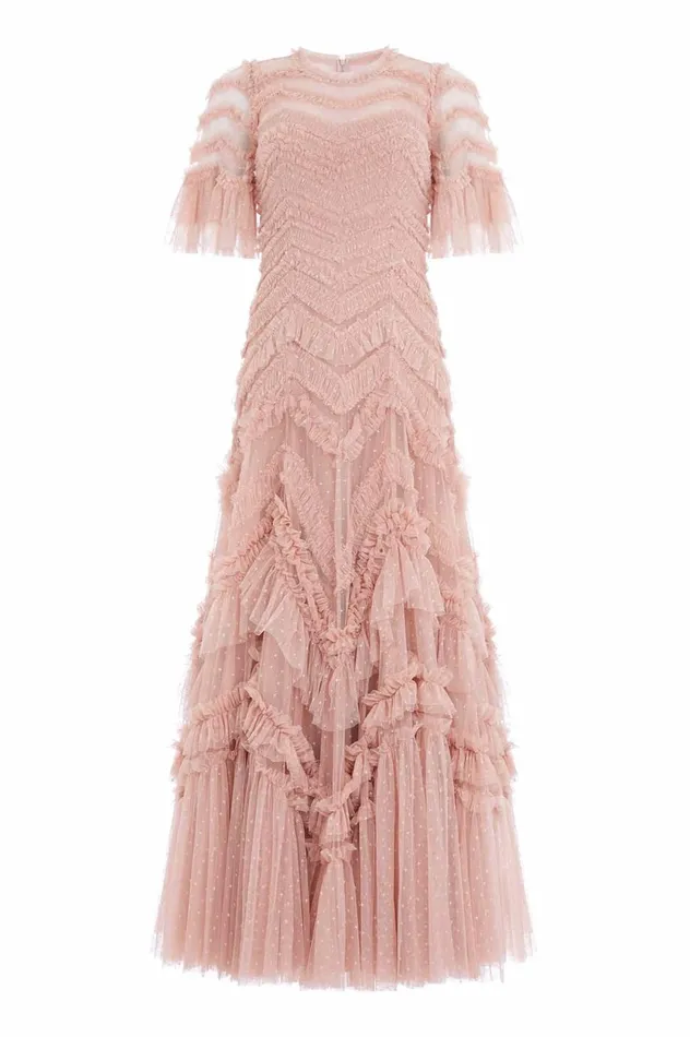 Elia Short Sleeve Gown Pink Women Needle and Thread Dresses