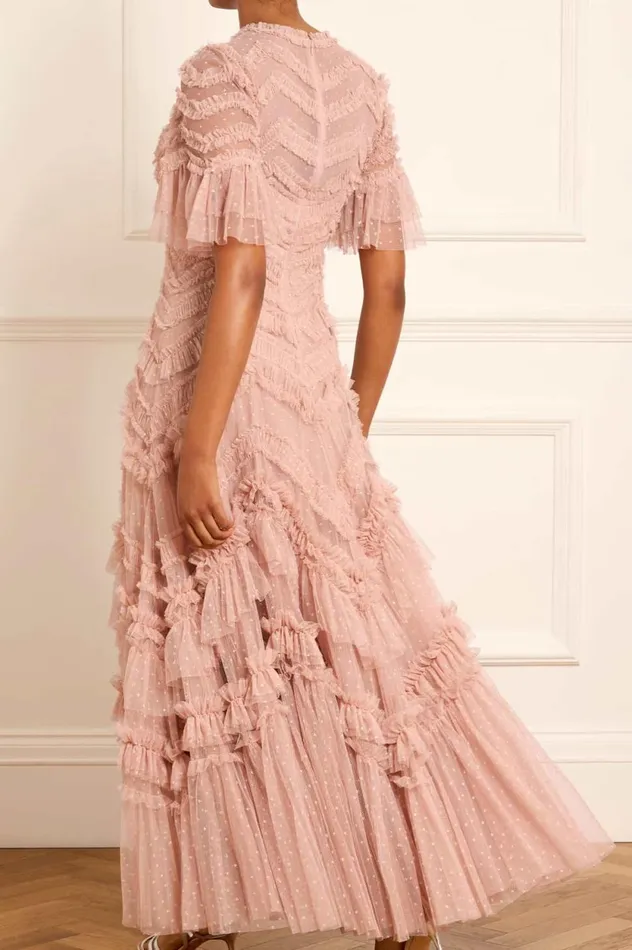 Elia Short Sleeve Gown Pink Women Needle and Thread Dresses