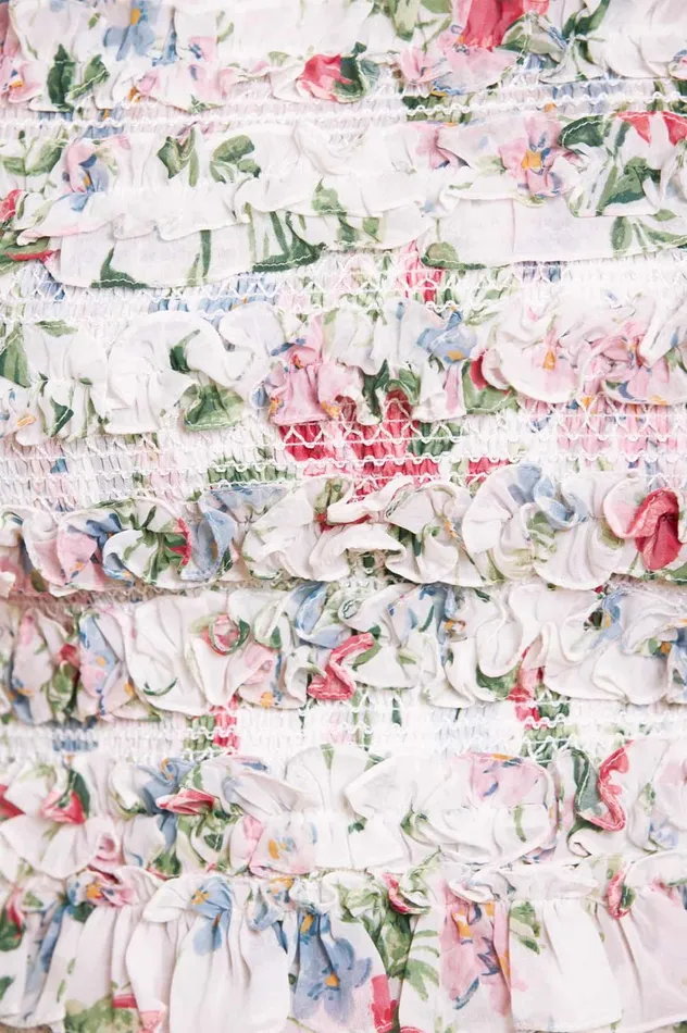 Floral Fantasy Chiffon Smocked OffShoulder Top Multi Women Needle and Thread Tops