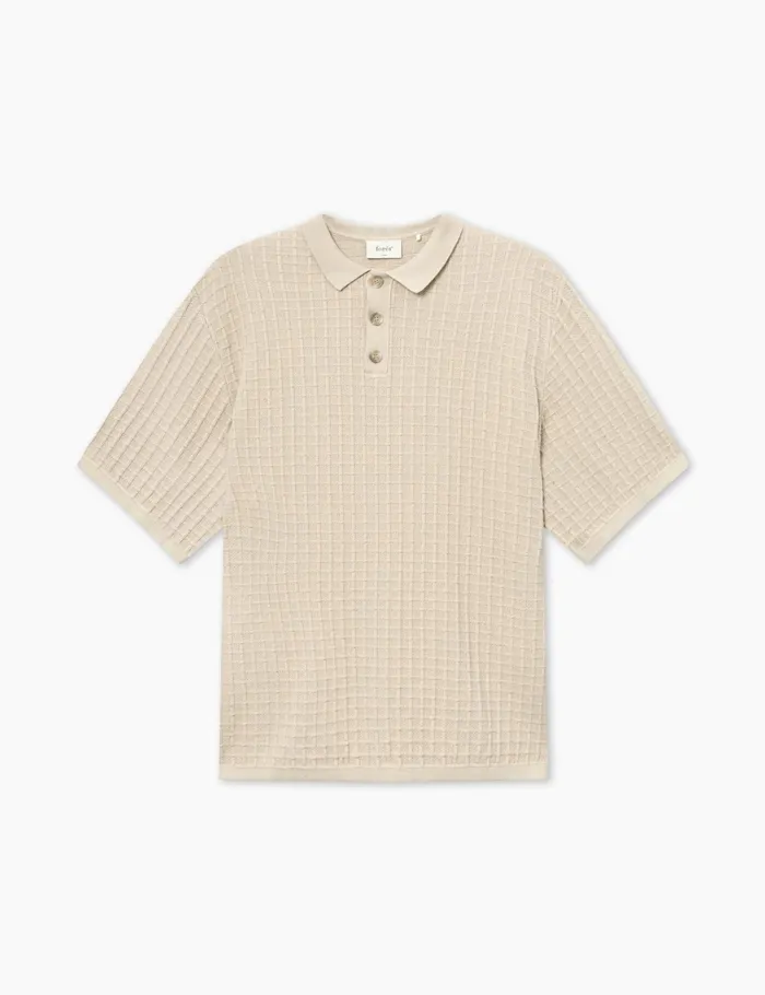 Fort Knitwear LOCH POLO KNIT Oat 8211 Men