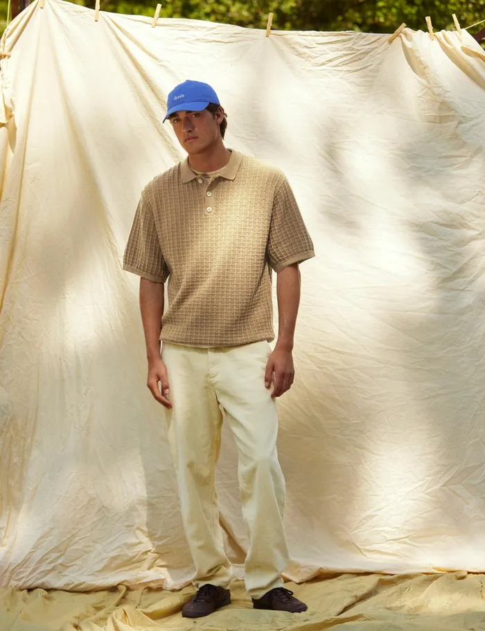 Fort Knitwear LOCH POLO KNIT Oat 8211 Men Fort Knitwear LOCH POLO KNIT Oat 8211 Men