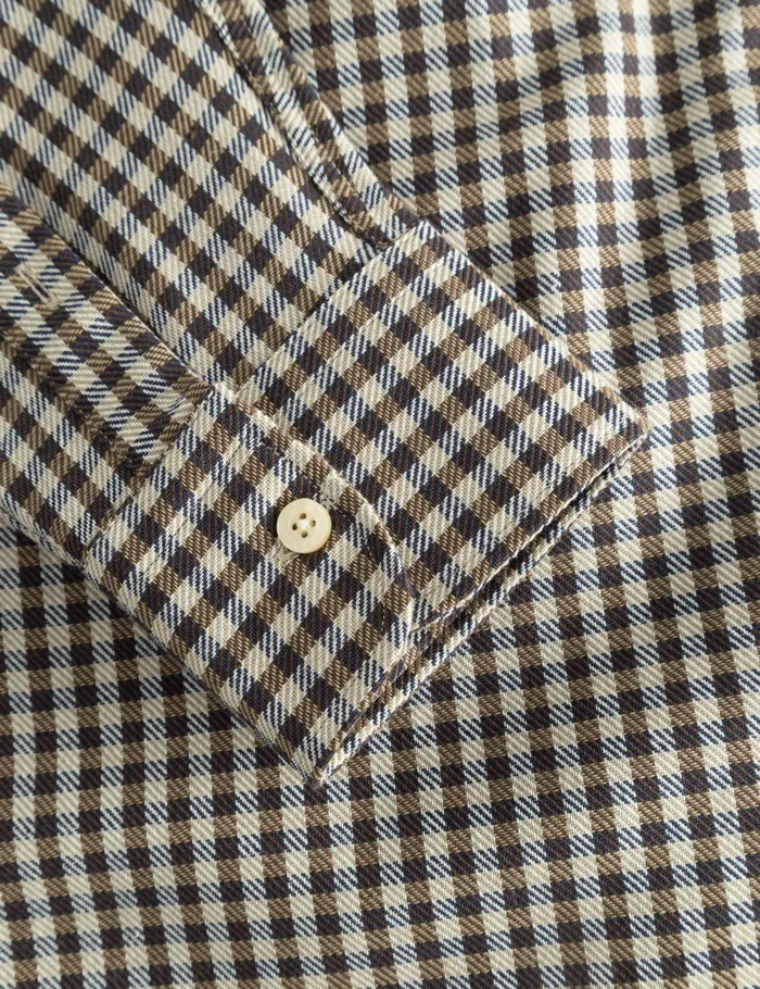Fort Shirts CAMP SHIRT Brown Check 8211 Men Fort Shirts CAMP SHIRT Brown Check 8211 Men