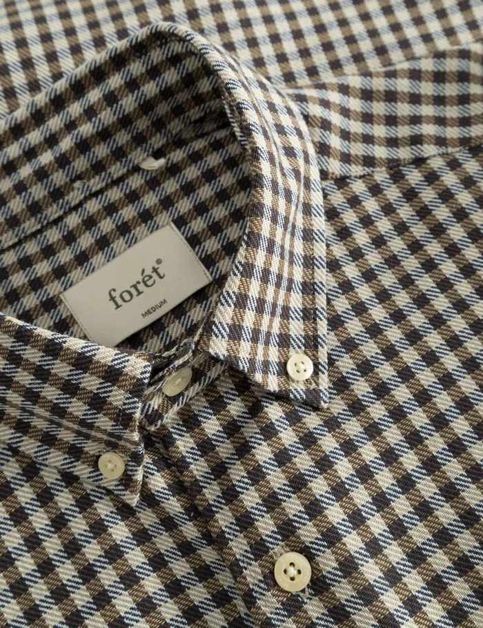 Fort Shirts CAMP SHIRT Brown Check 8211 Men Fort Shirts CAMP SHIRT Brown Check 8211 Men