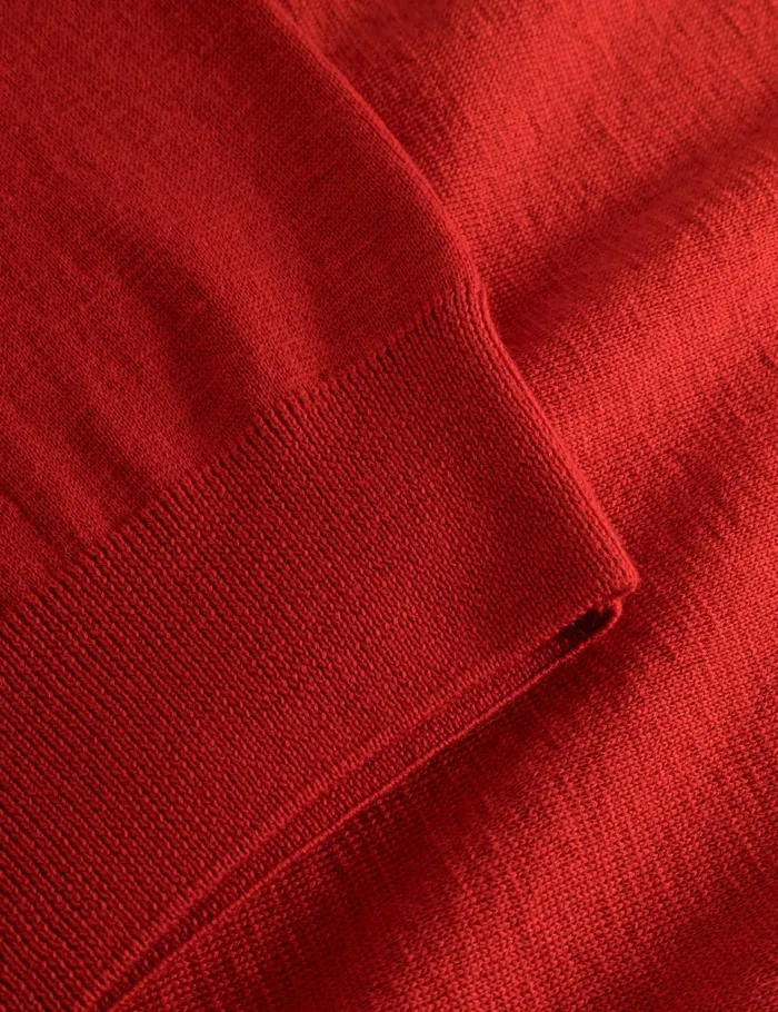 Fort Sweatshirts BASE MERINO POLO KNIT Red 8211 Men Fort Sweatshirts BASE MERINO POLO KNIT Red 8211 Men
