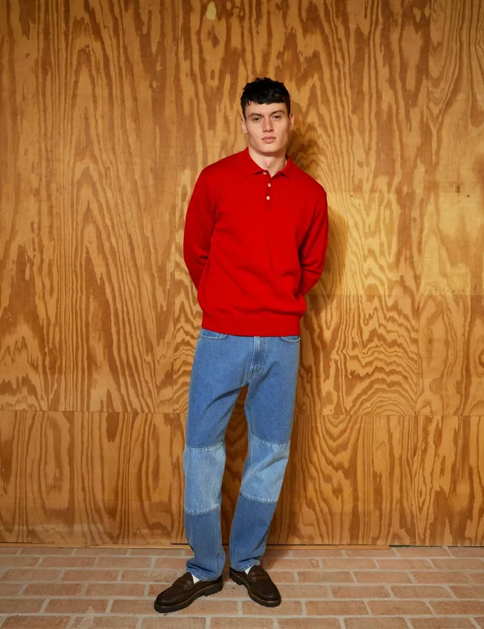 Fort Sweatshirts BASE MERINO POLO KNIT Red 8211 Men Fort Sweatshirts BASE MERINO POLO KNIT Red 8211 Men