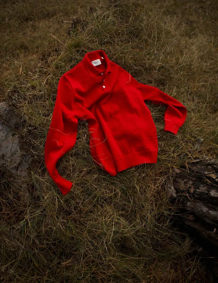 Fort Sweatshirts BASE MERINO POLO KNIT Red 8211 Men Fort Sweatshirts BASE MERINO POLO KNIT Red 8211 Men
