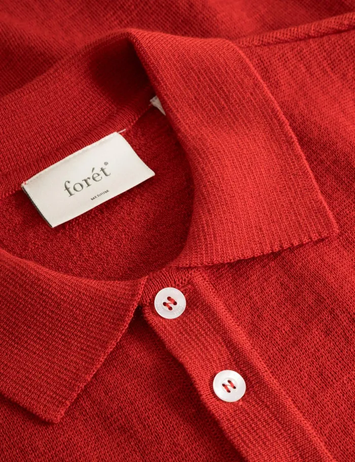 Fort Sweatshirts BASE MERINO POLO KNIT Red 8211 Men Fort Sweatshirts BASE MERINO POLO KNIT Red 8211 Men