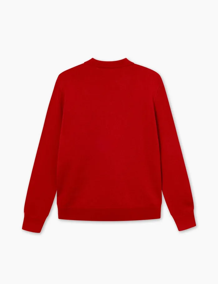 Fort Sweatshirts BASE MERINO POLO KNIT Red 8211 Men Fort Sweatshirts BASE MERINO POLO KNIT Red 8211 Men