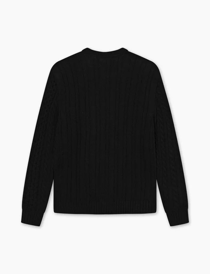 Fort Sweatshirts HYBRID CABLE CARDIGAN Black 8211 Men Fort Sweatshirts HYBRID CABLE CARDIGAN Black 8211 Men
