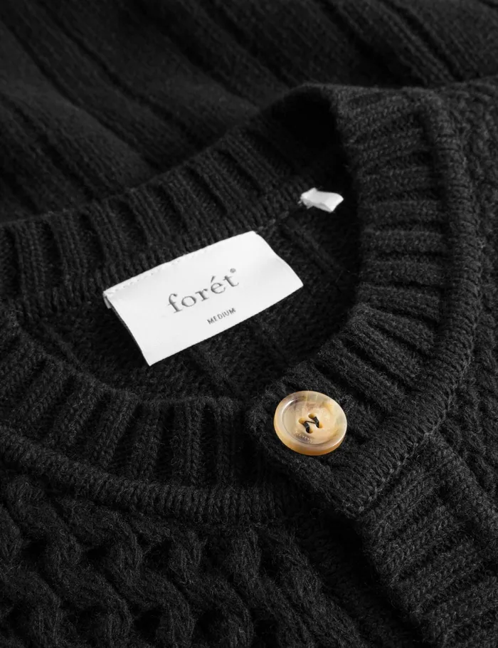 Fort Sweatshirts HYBRID CABLE CARDIGAN Black 8211 Men Fort Sweatshirts HYBRID CABLE CARDIGAN Black 8211 Men
