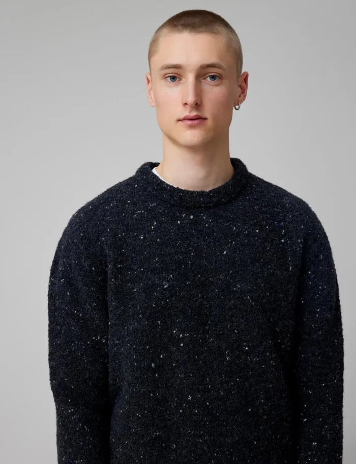 Fort Sweatshirts MOSS MERINO KNIT Dark Grey Mlange 8211 Men