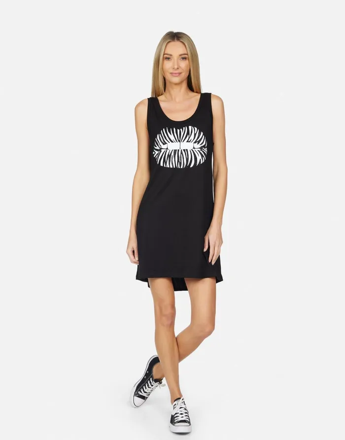 Francesca Zebra Lip Black Women039s Lauren Moshi Dresses